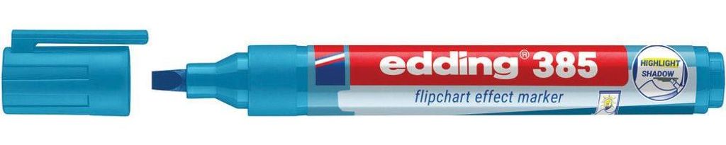 Edding - Filzstift 385 Flipchart-Pinsel hellblau | 10 Stück