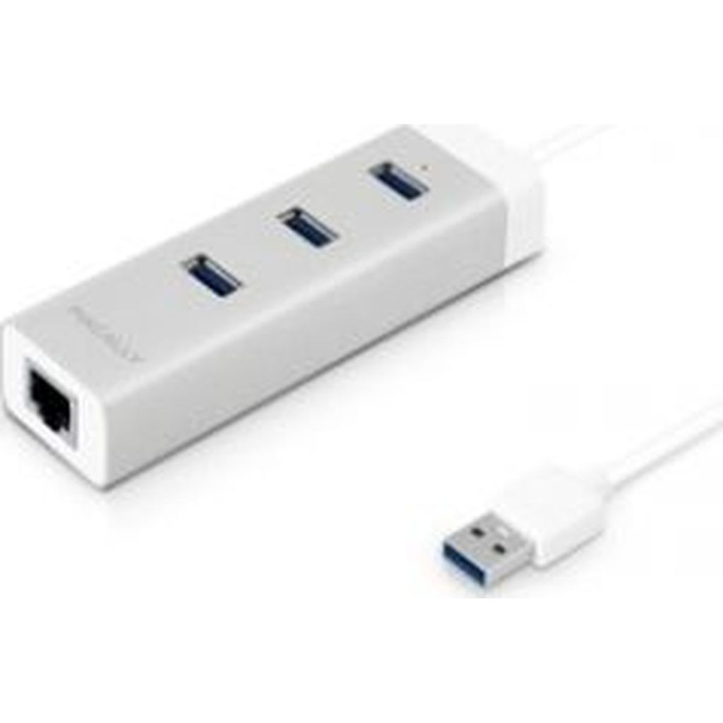 Macally 3 Port USB-A zu Ethernet / USB-A Hub - Wei