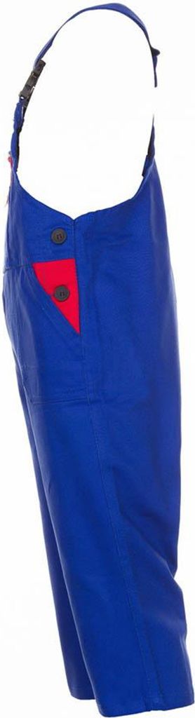 Planam Kinder-Latzhose Gr. 122/128 kornblau/mittelrot Produktbild 