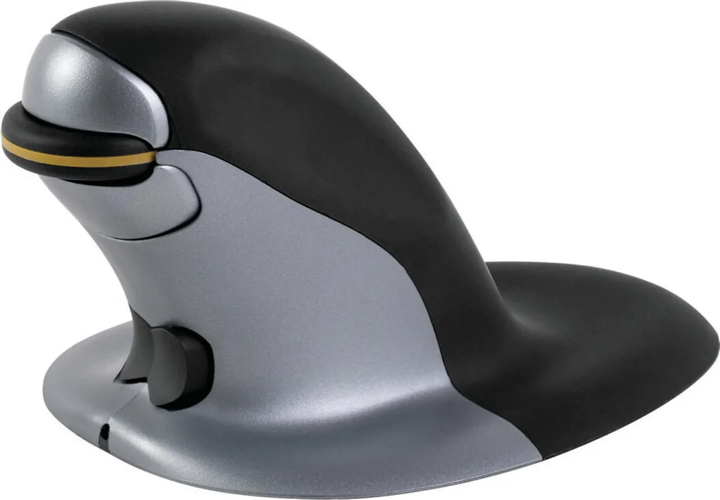 Fellowes Penguin Souris Ambidextre Laser Sans Fil 1200 DPI Noir Argent