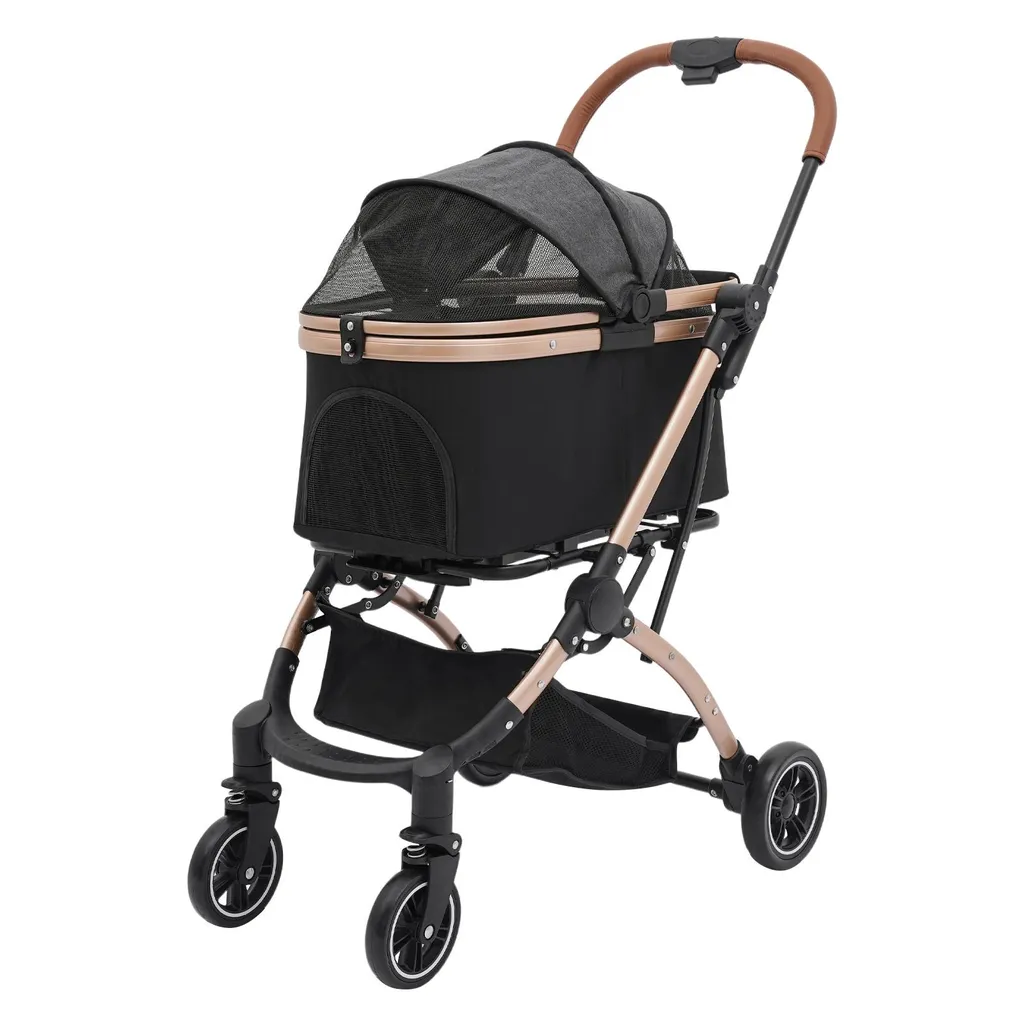 Poussette pliable pour animaux 4 roues pour petits chiens et chats