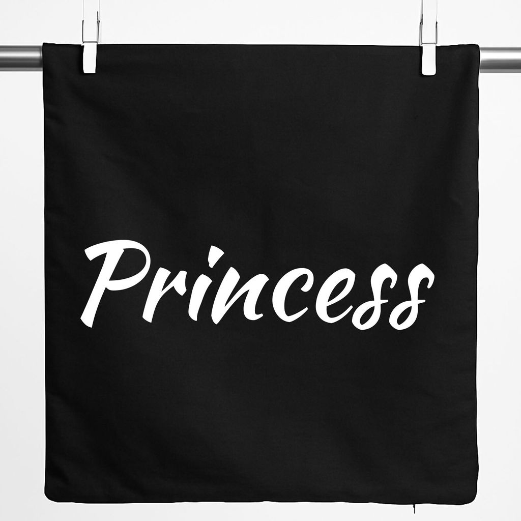 Huuraa Kissenbezug Princess Schriftzug 40x40cm Black Produktbild 