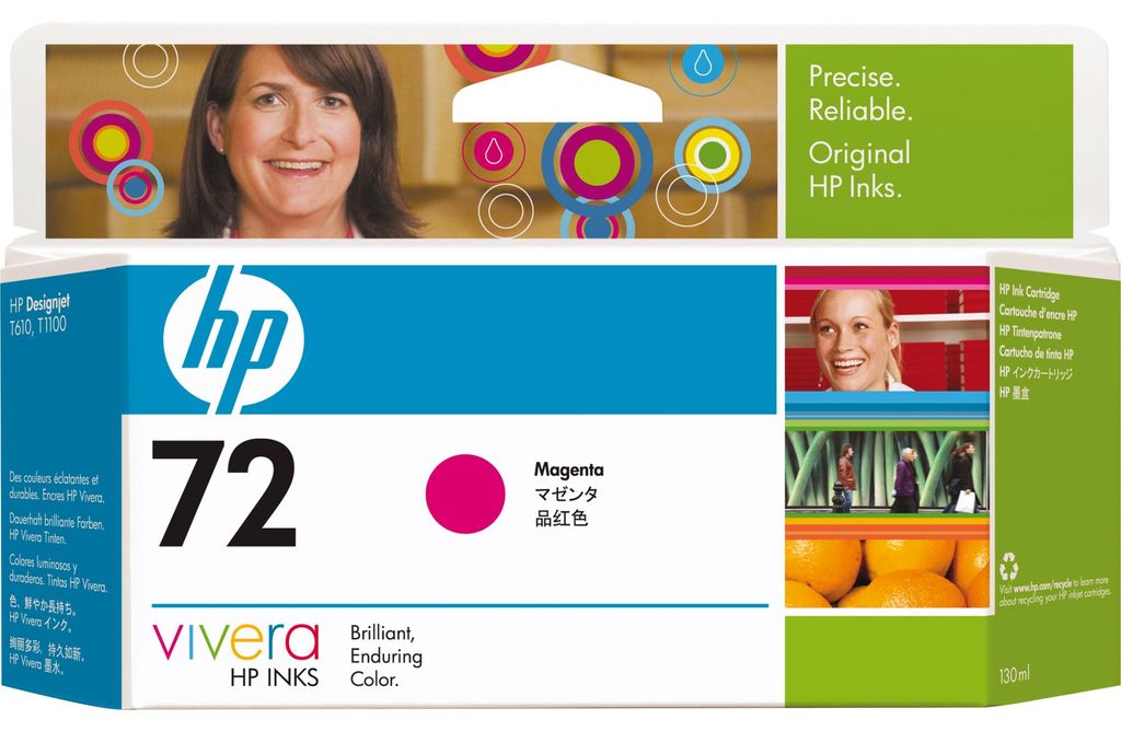 HP C9372A 72 Magenta Ink Cart Vivera Ink 130ml Productafbeelding 
