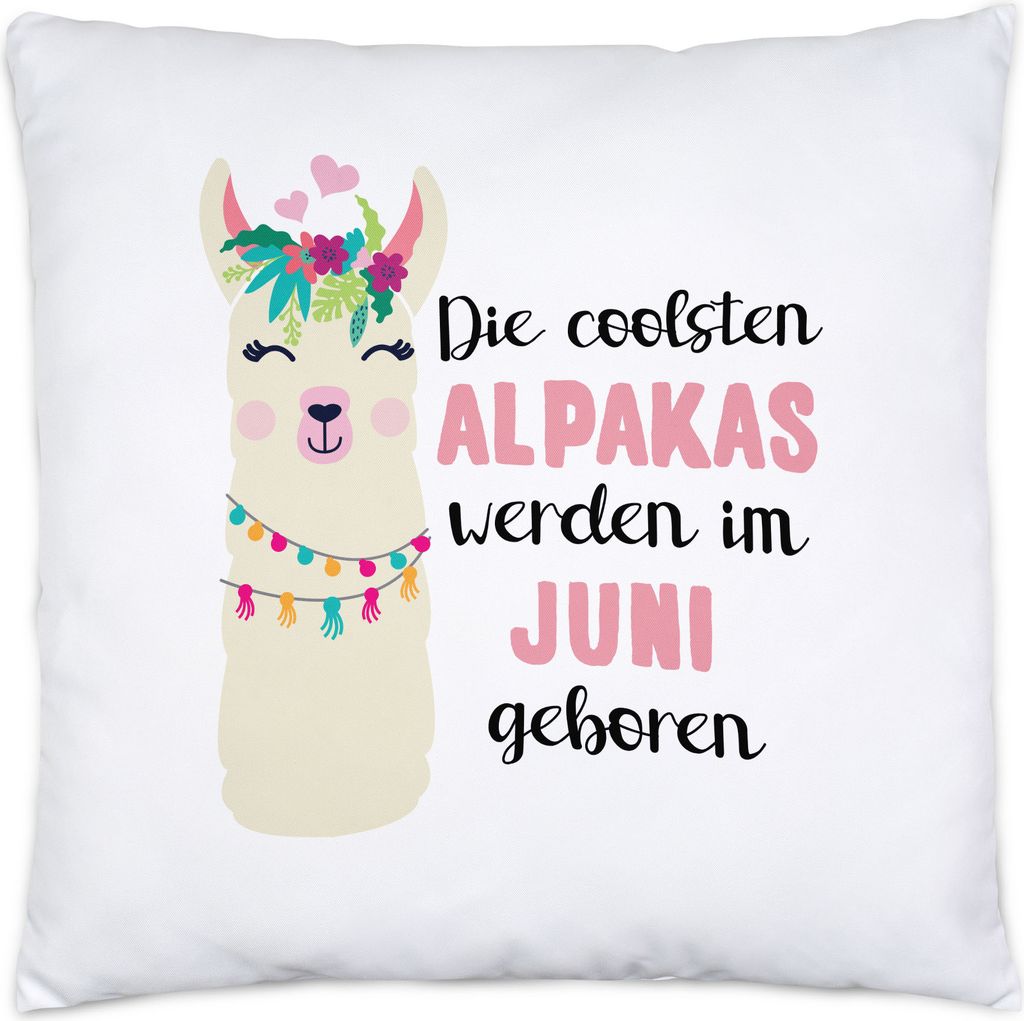 Die Coolsten Alpakas Werden im Juni Geboren Kissen Inkl. Füllung Wunschmonat Geschenkidee Geburtstag