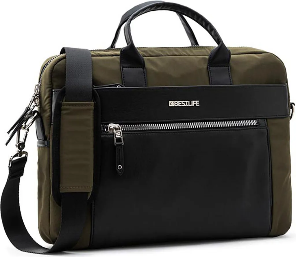 Sacoche PC Portable ALYA Anti-Choc Vert et Noir pour Transporter son Ordi