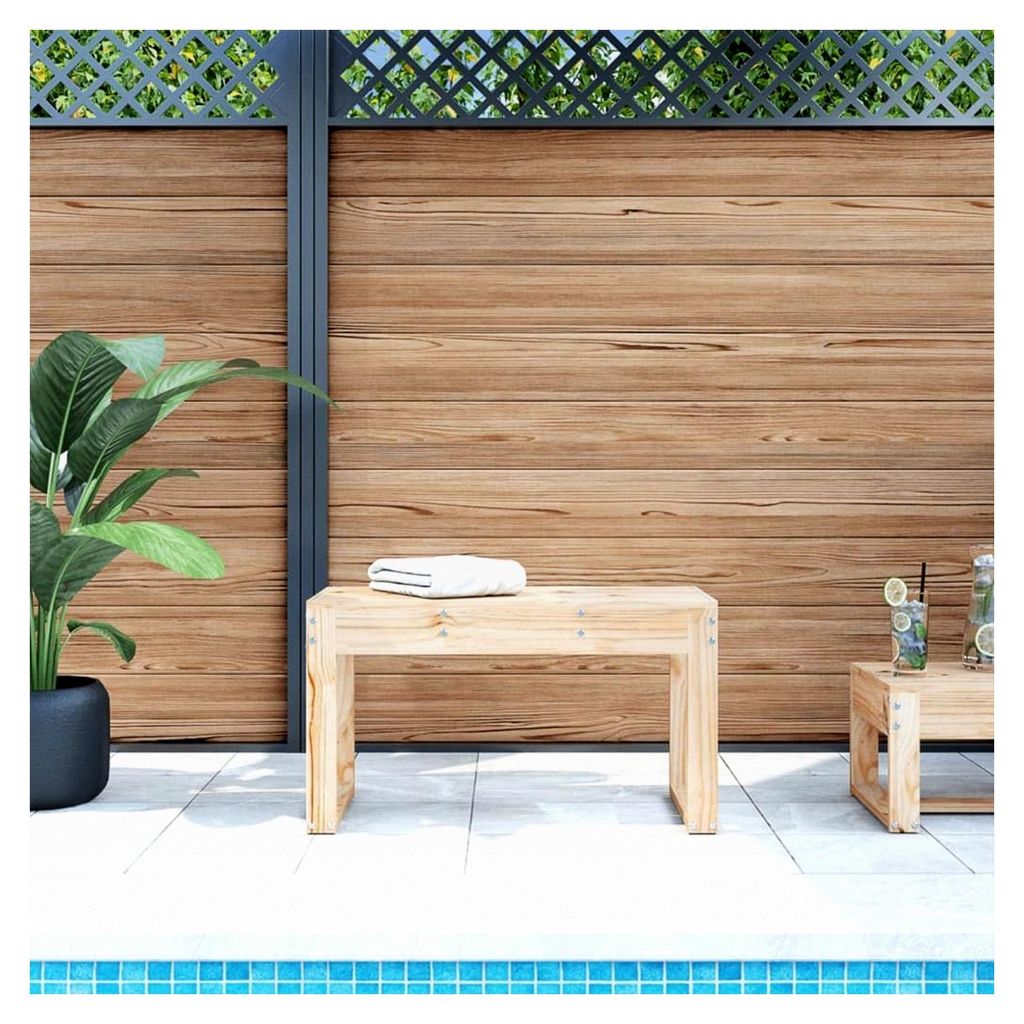 Gartenbank aus massivem Kiefernholz, 80 x 38 x 45 cm