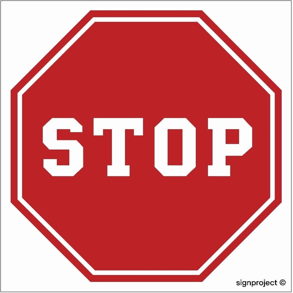 STOP - Straßenschild B-20 - 300X300 PVC wasserfeste Platte