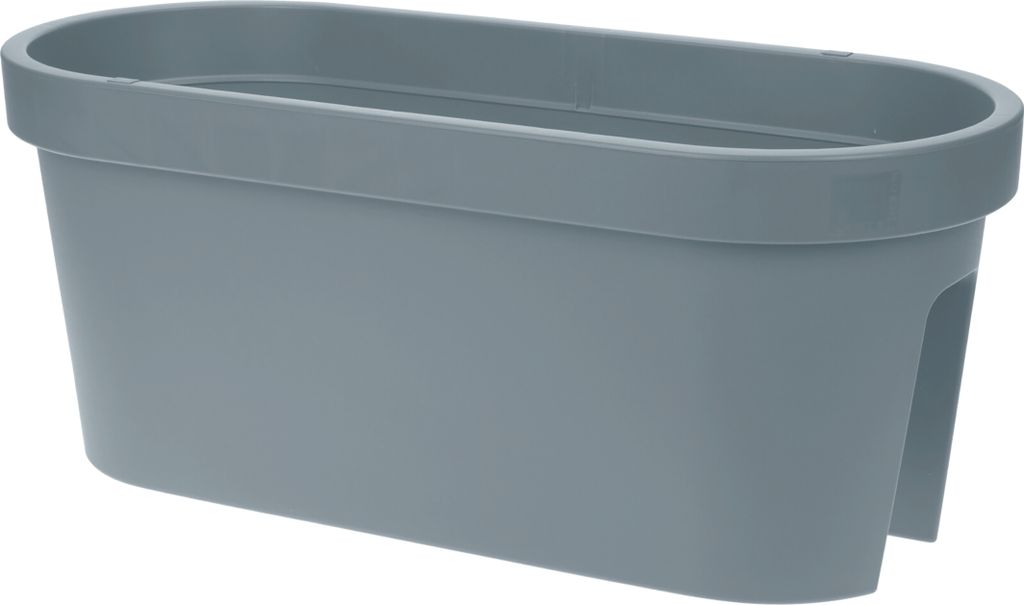 Balkon Blumentopf oval 60 x 28 cm - rauch blau - Kunststoff Produktbild