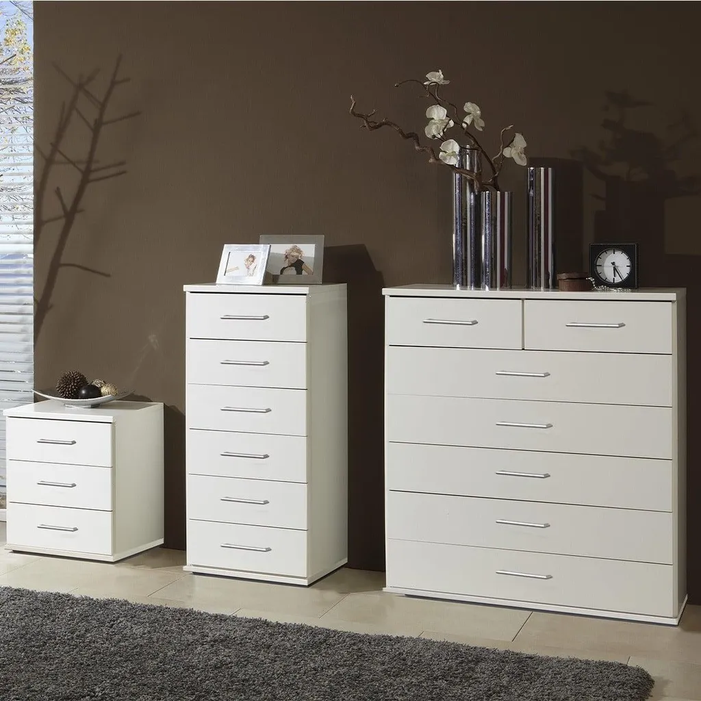 Chiffonnier 6 tiroirs colonne de rangement étroite pour chambre adulte