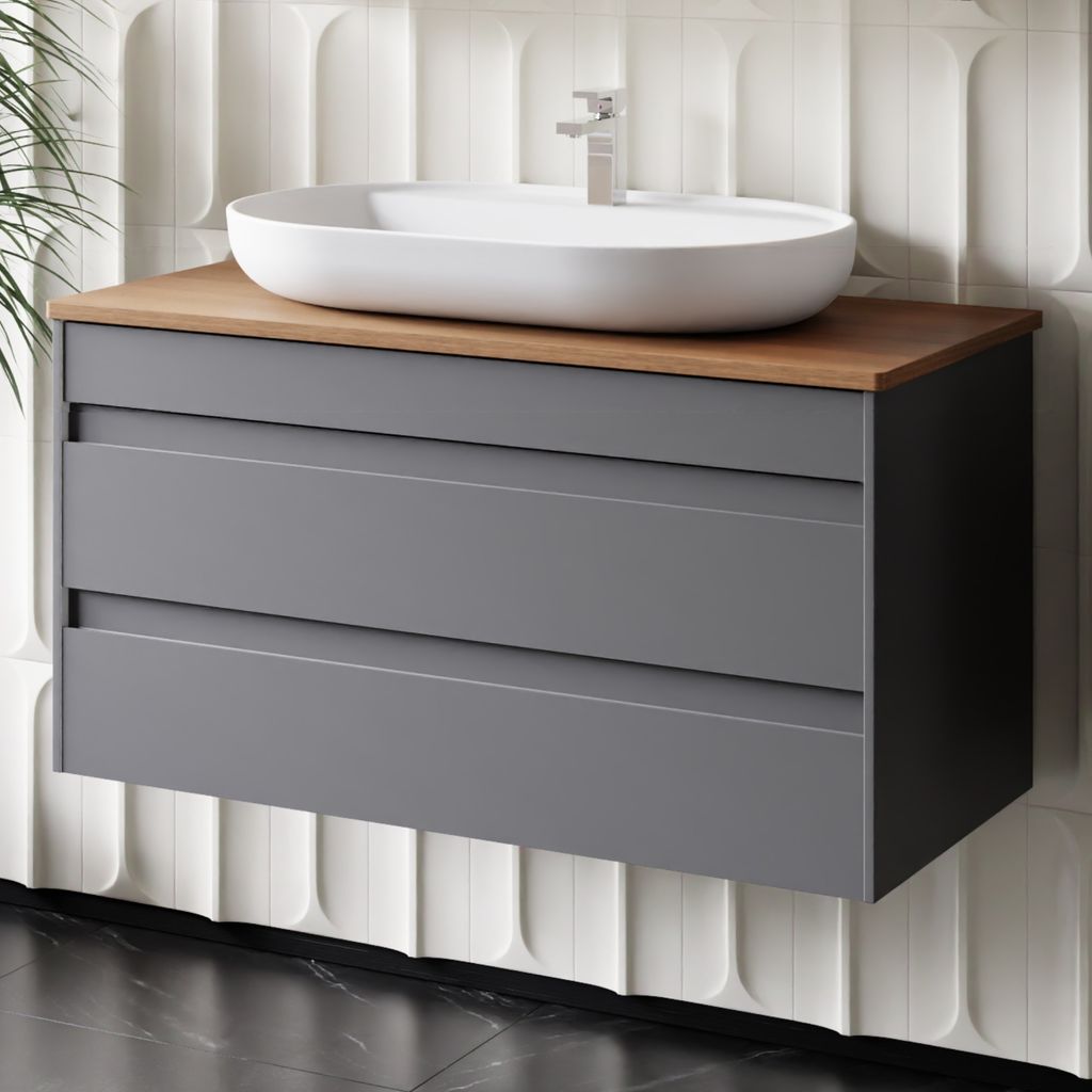 Waschtisch-Set Lara | Waschbecken mit Unterschrank 100 cm | Konsolenwaschtisch