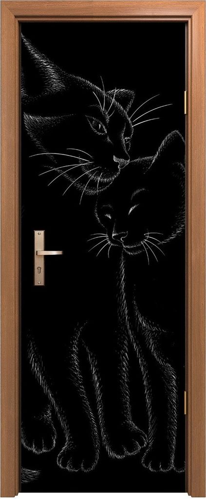 Türposter 70x200 cm Türaufkleber Türtapete Türfolie Klebefolie Wand Kunst Katzenliebhaber für Tattoo