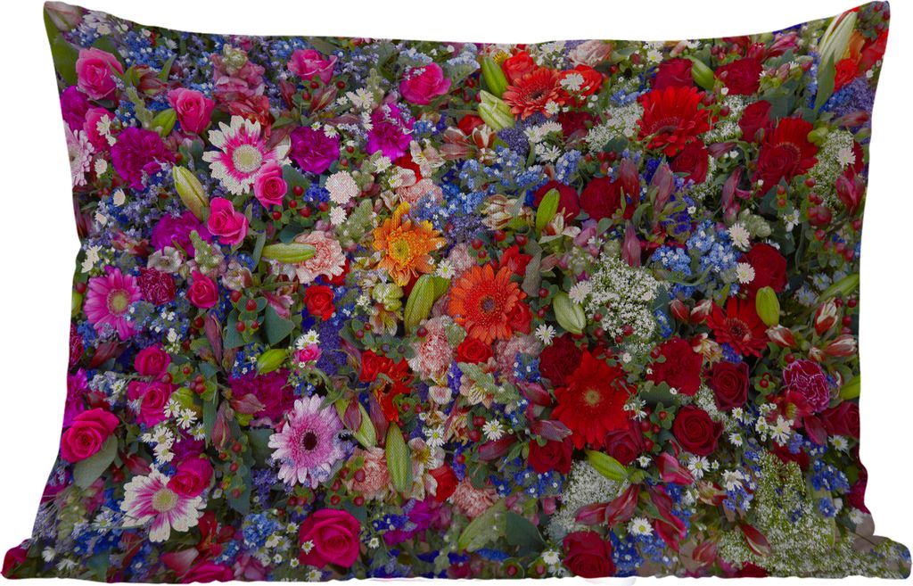 MuchoWow Outdoor Kissen - Ein florales Design mit leuchtenden Farben - 50x30 cm - Wetterfest - Lounge Kissen - Sofa kissen - Wohnzimmer Dekoration
