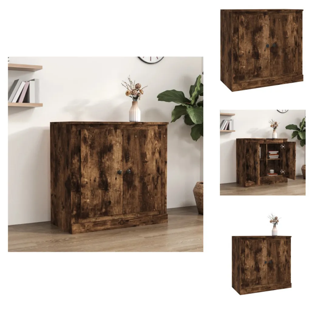 Credenza vidaXL Rovere Fumé 70x35x67 cm | Struttura in Legno Multistrato