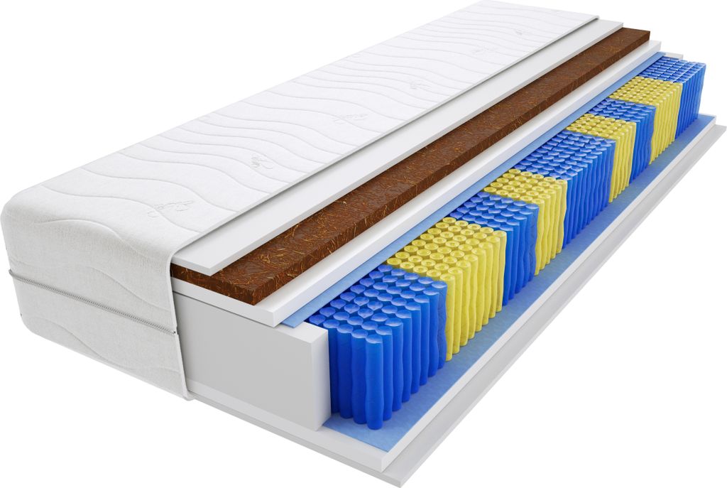 Matratze 70x150 cm Doppelmatratze, H3 & H4 Federkernmatratze, Taschenfederkernmatratze 18 cm Hoch Kokosfaser Hypoallergene, HR-Schaum, Wendematratz...