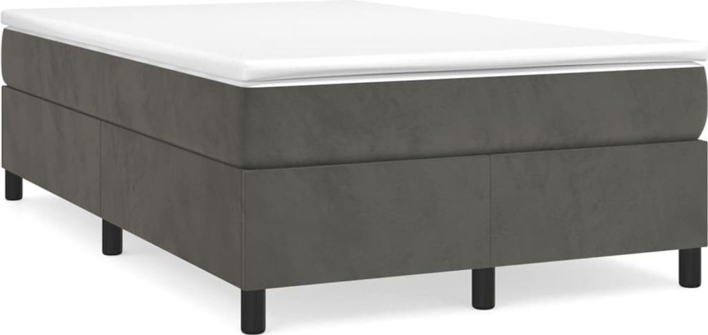 vidaXL Boxspringbett mit Matratze Dunkelgrau 120x200 cm Produktbild 
