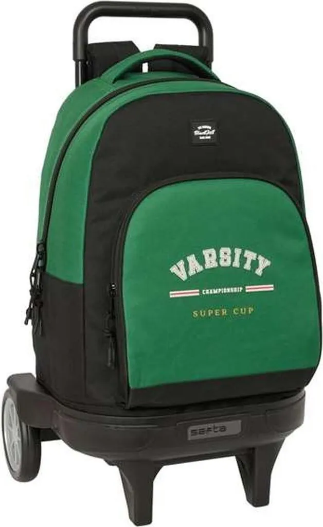 Cartable à roulettes BlackFit8 Varsity Noir Vert - Sac de 33 x 45 x 22 cm