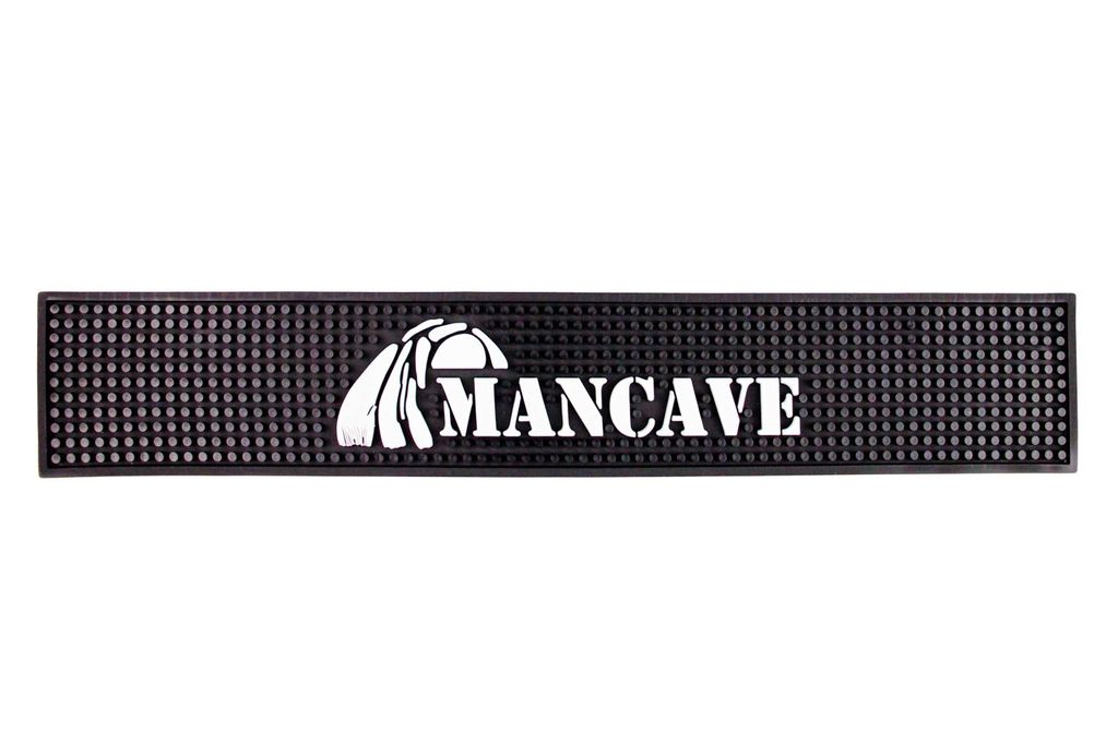 Mancave Barläufer - Barmatte - Hausbar Barmatte - Barzubehör - Rutschfeste Barmat - Barmatte kaufen - Gummi - Abtropfmatte - Bar Dekoration.