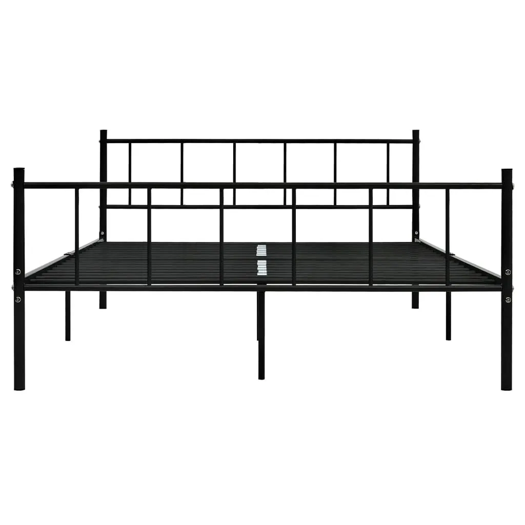 Cadre de lit 180x200 cm en métal noir résistant - Structure design XL