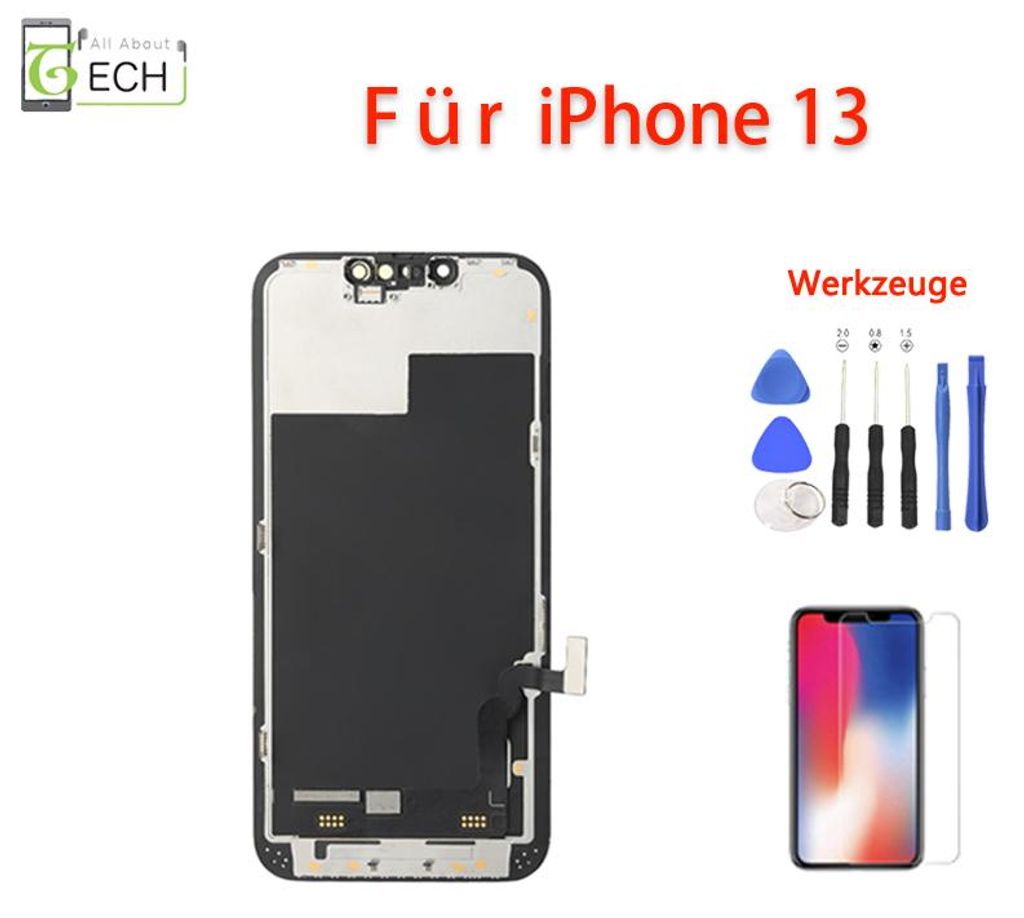 Für iPhone 13 LCD Display Einheit schwarz Retina Produktbild 