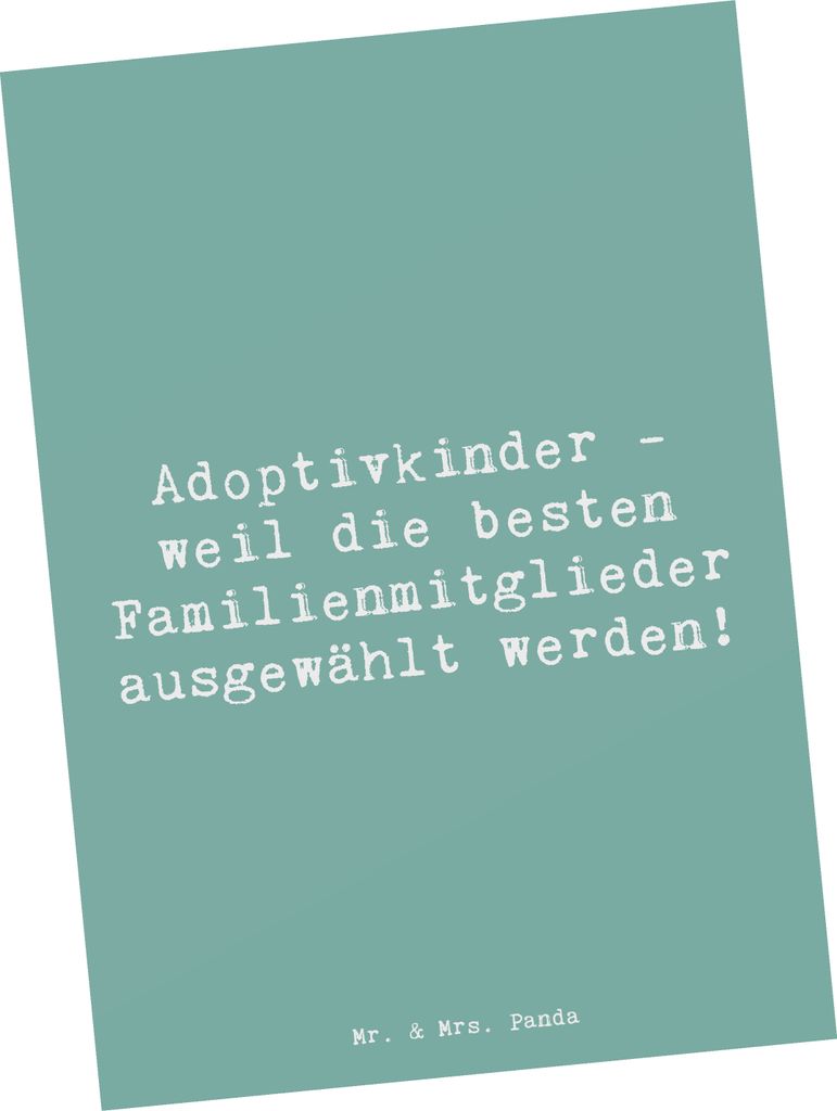 Mr. & Mrs. Panda Ansichtskarte Spruch Adoptivkind Auswahl - Meeresbrise - Geschenk, herzerwärmende Sprüche, Freude, Liebe, Familie, Grußkarte, F...