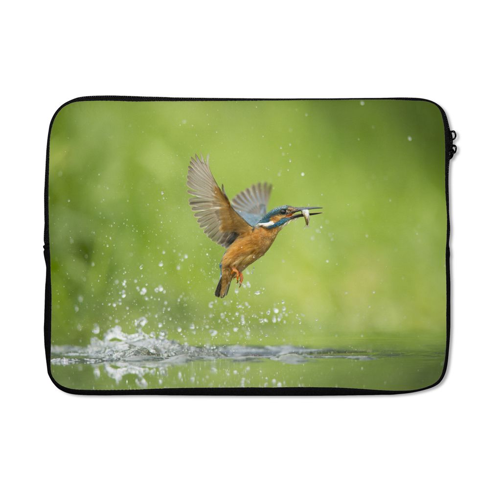 MuchoWow Laptop Hülle 14 ZollEisvogel - Fische - Tiere Laptoptasche - Laptoptasche - Stoßsicher - Schutzhaube