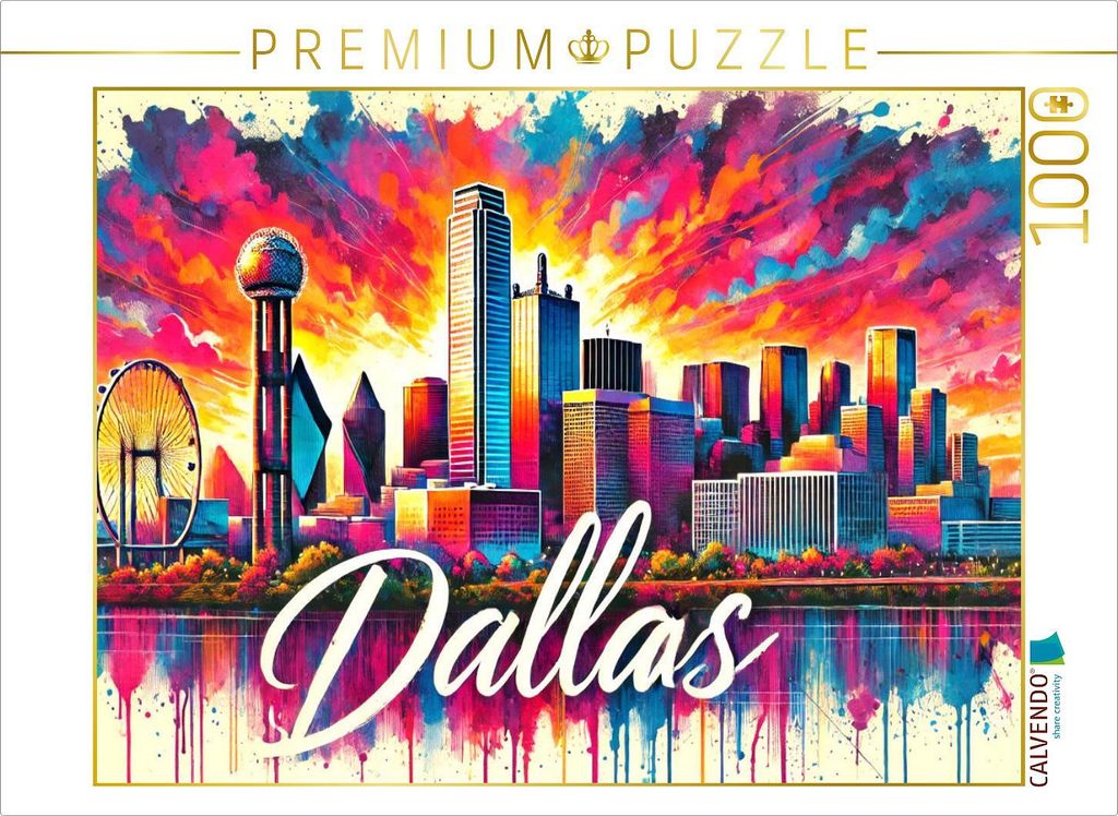 CALVENDO Puzzle Dallas – Lebendige Tucheansicht | 1000 Teile Lege-Größe 64x48cm Foto-Puzzle für glückliche Stunden