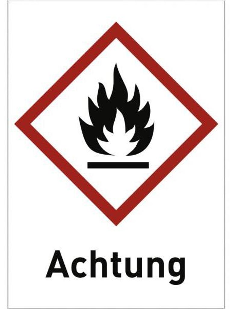 Dreifke® Aufkleber Entzündbar (GHS 02) Achtung, Folie, Produktbild 
