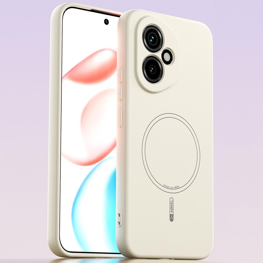 Magnetische Handyhülle für Honor 400, MagSafe kompatible, Flüssig Silikon Stoßfest Kratzfest Hülle Beige