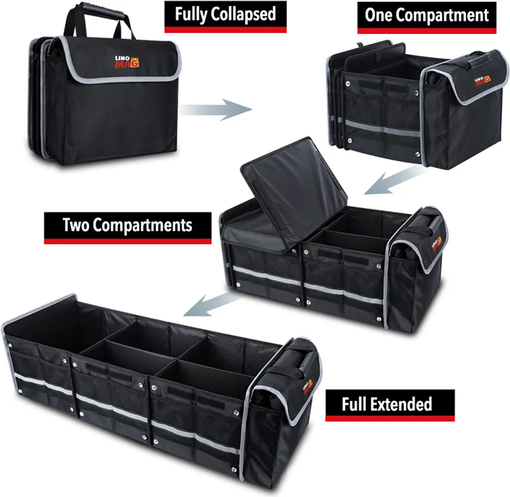 Rangement de coffre idéal pour courses et camping avec glacière 90 cm - 2