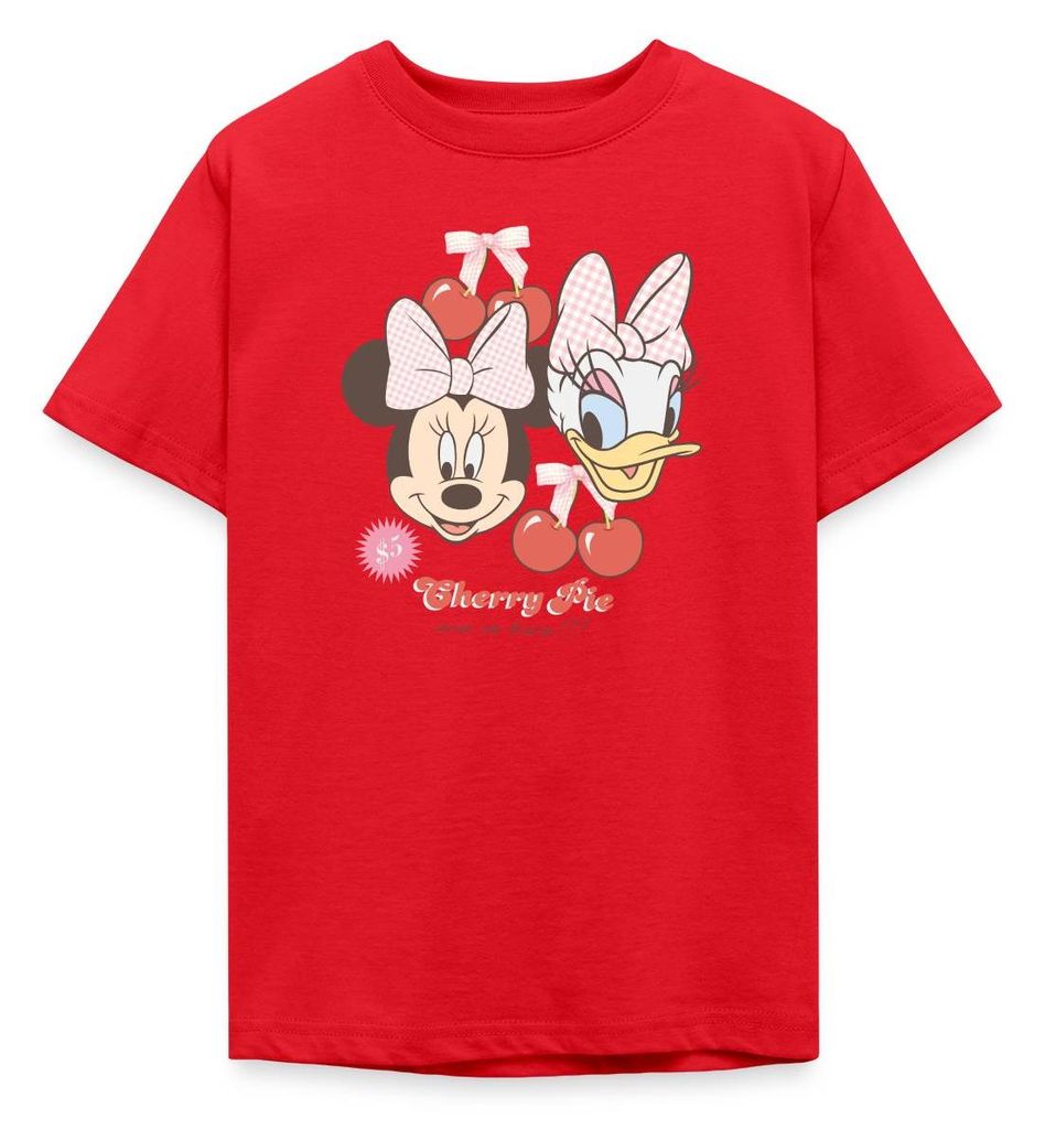 Mickey & Minnie Cherry Pie Minnie & Daisy Teenager T-Shirt, 152/164 (12-14 Jahre), Rot