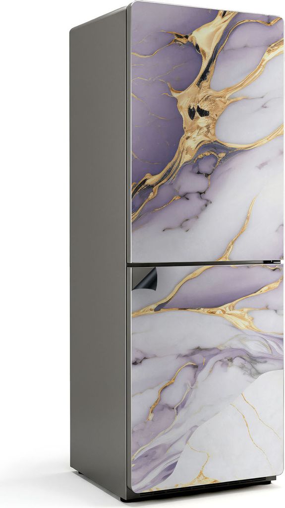 Elegantes Marmormuster – Magnetische Kühlschrank Abdeckung – Dekorfolie magnetisch Küche – Kühlschrank Magnet Deko – selbstklebende Magn...