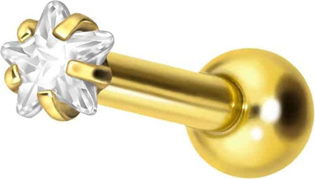 Ohrpiercing Titan Ohrpiercing mit Innengewinde EINGEFASSTER Produktbild 
