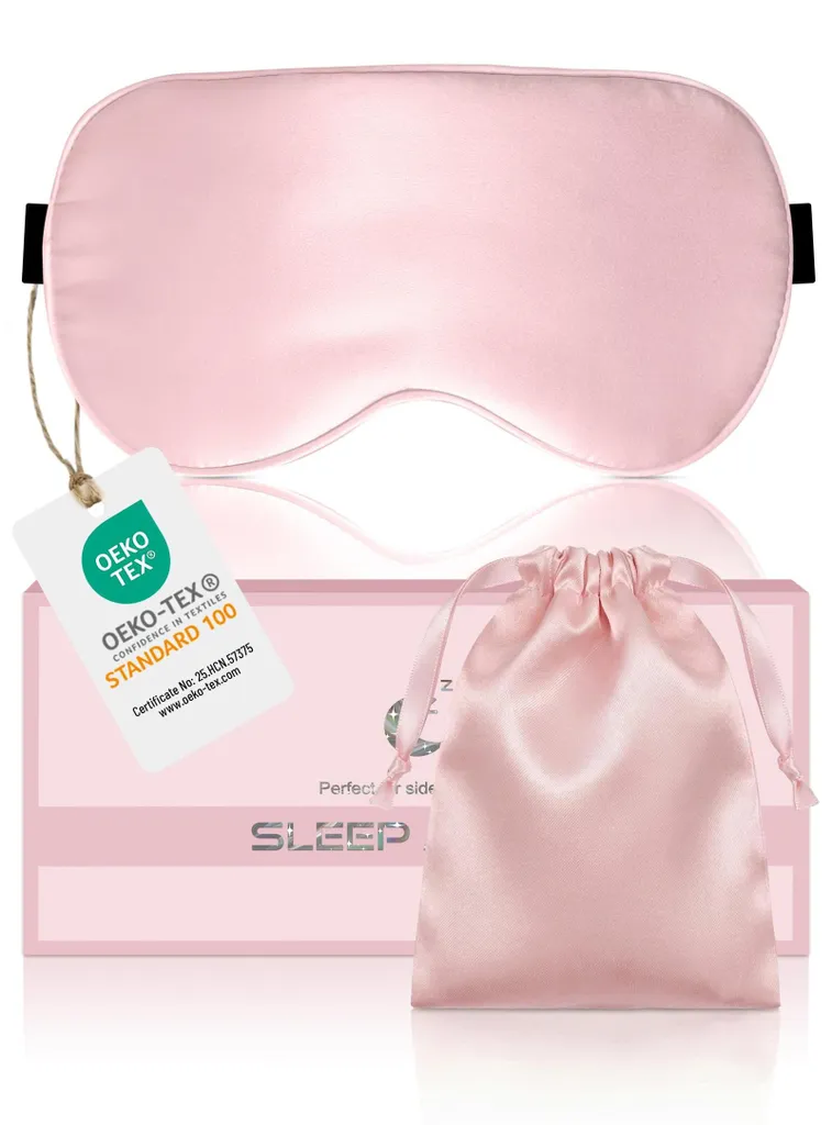 Masque de sommeil occultant pour yoga et relaxation en soie de mûrier bio