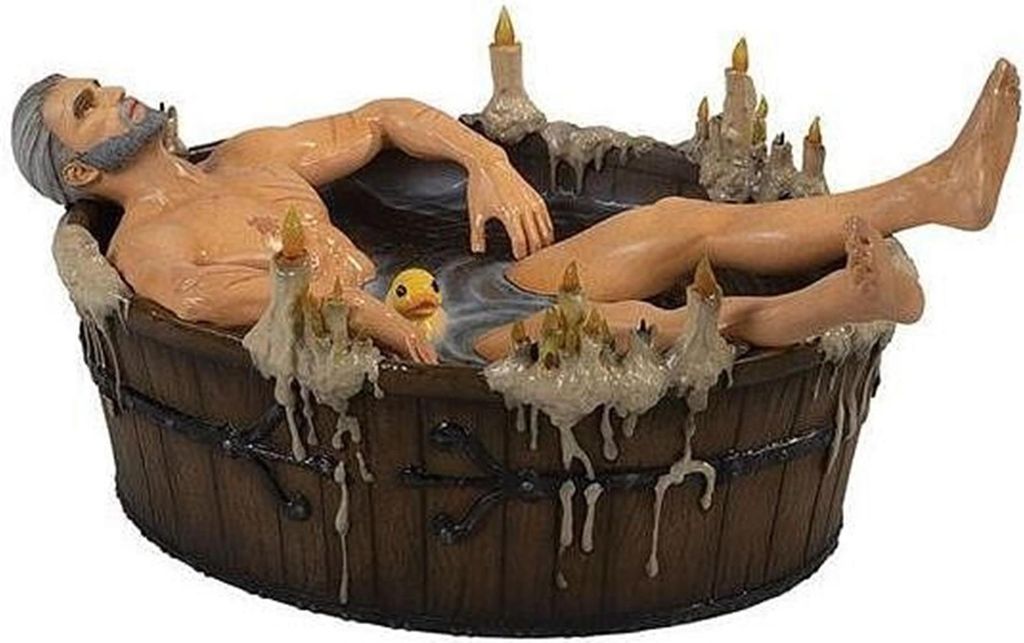 The Witcher 3 Wild Hunt Statue Geralt in der Badewanne 9 cm