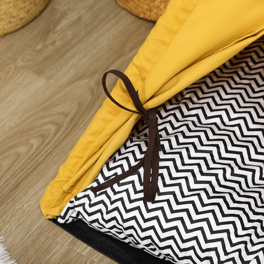 Tenda PawHut Gialla per Gatti < 5kg | Riduzione Stress e Massimo Comfort - 9