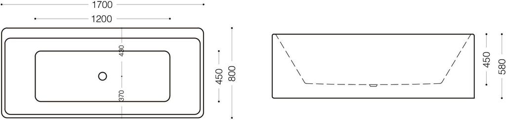 Mai & Mai Freistehende Badewanne 170x80cm Rechteck Produktbild 7