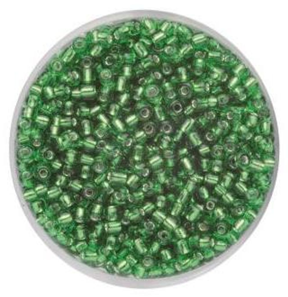 Glorex Rocailles Silbereinzug 2,6 mm 17 g, grün