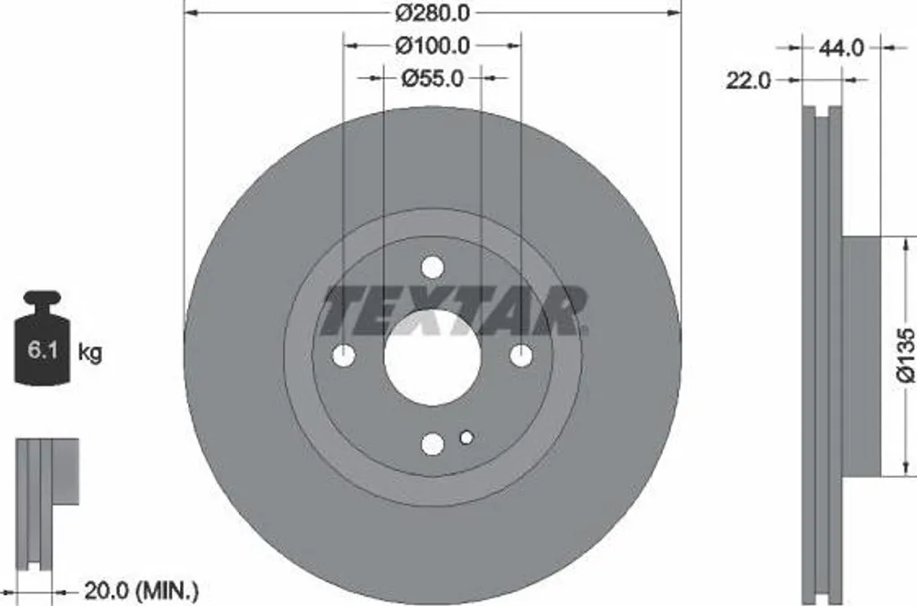 Disque de frein avant haute performance pour Fiat 124 et Mazda MX5