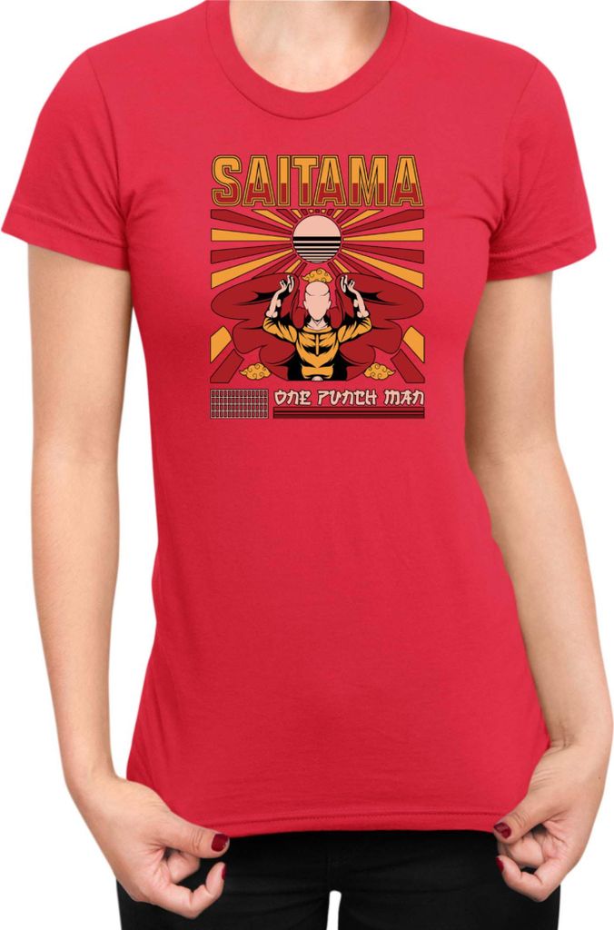 Damen T-Shirt Manga Japan Anime Comics Animation One manga Punch Anime Man 049, Lady L / Rot