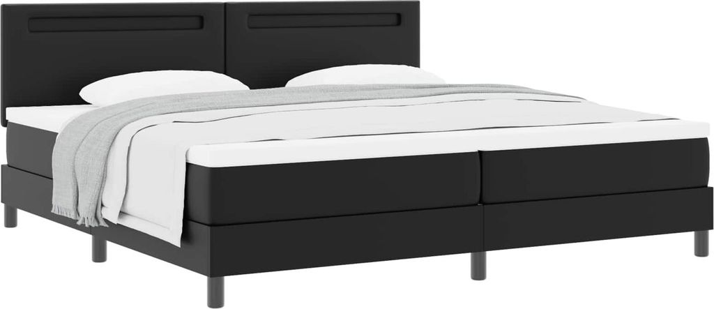Boxspringbett mit Matratze Schwarz 200 x 200 cm Kunstleder