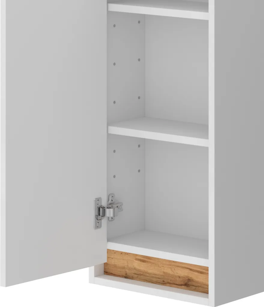 Meuble de rangement bas Vicco Detmold avec porte Blanc et Chêne Doré - 6