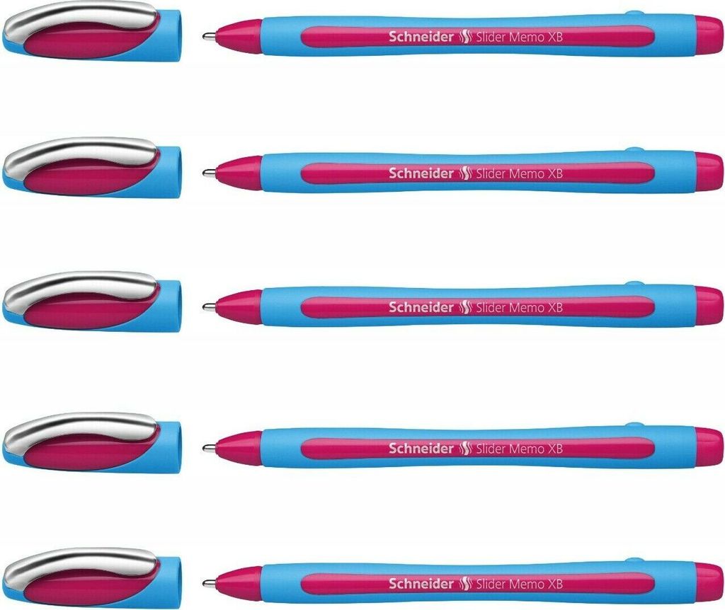 Kugelschreiber Schneider Slider Memo XB - 5er-Set Pink