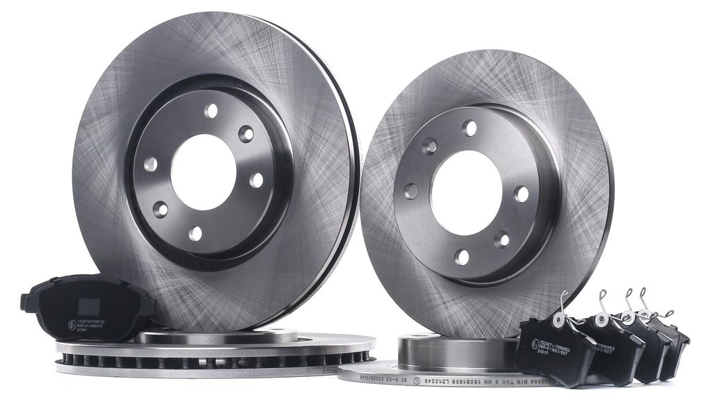 RIDEX Bremsenset Vorne Hinten Bremsscheiben Beläge Satz passend für PEUGEOT 307 CC (3B) 283 247mm