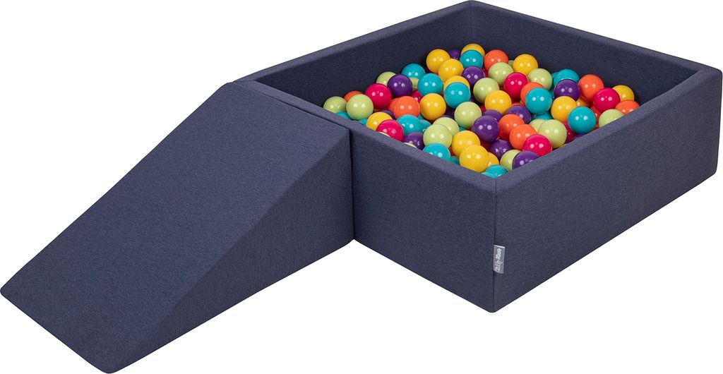 KiddyMoon Spielplatz Aus Schaumstoff Mit 200 Bälle 7cm Hindernisläufen Quadrat Bällebad Mit Zwickel Element Für Babys Und Kinder