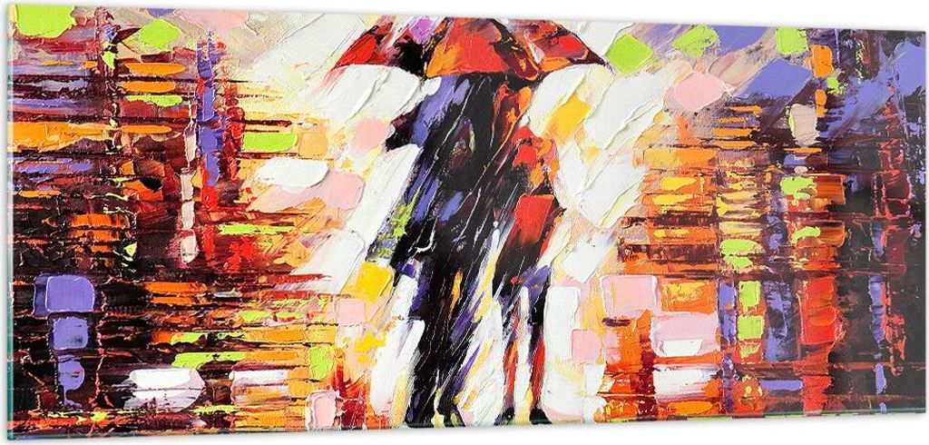 Bilder auf glas - gehen liebhaber - 100x40cm - Glasbilder - Wandbilder - Kunstdruck - zum Aufhängen bereit - Wanddekoration aus Glas - Glas Bilder...