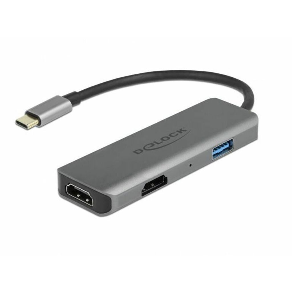 Delock USB Type-C zu Dual HDMI Adapter mit 4K 60 Hz und USB Port