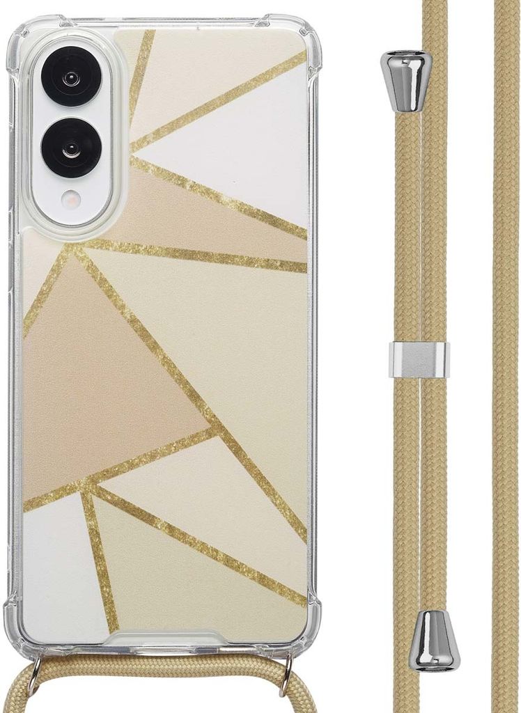 imoshion Design Hülle mit Band Samsung Galaxy S25 Edge - Beige Graphic