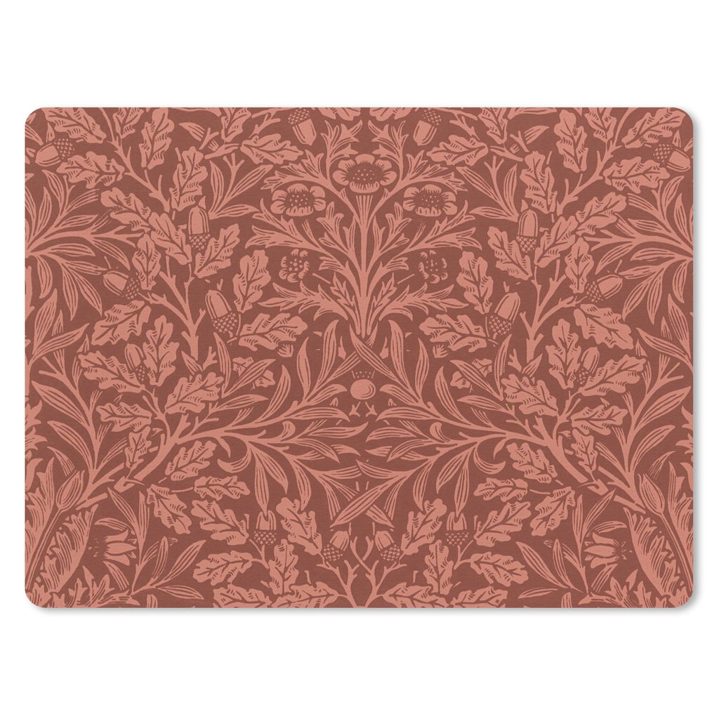 MuchoWow Mauspad Mousepad Blätter - Pflanzen - Morris - Braun 23x19 cm - Mousepads - Maus Mat - Pad - Mausunterlage - Schreibtischunterlage - Ma...