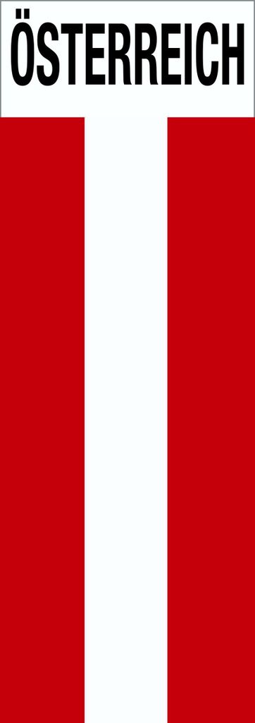 Aufkleber Flagge mit Schriftzug Österreich 115 x 40 mm