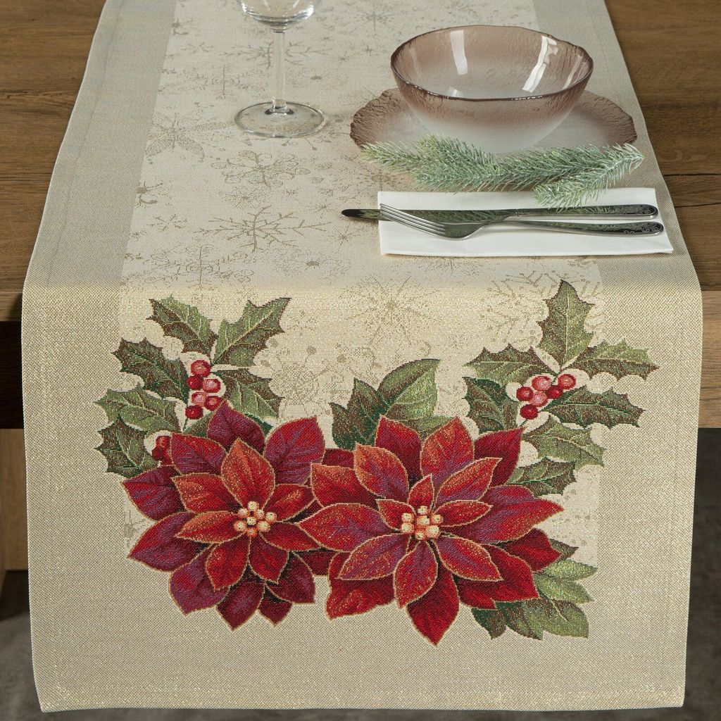 Gobelin Tischdecke 1271 Weihnachten 40x100 -5% gold
